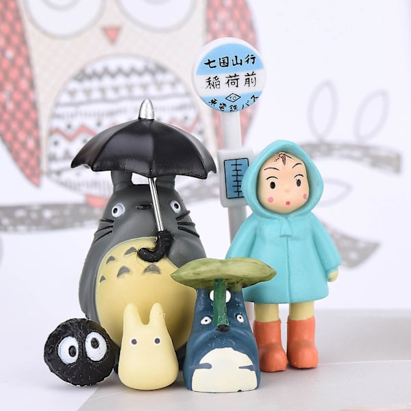 1Set Studio Ghibli Min granne Totoro Ensky Dockor Figur Söt Japan Miniature Kit