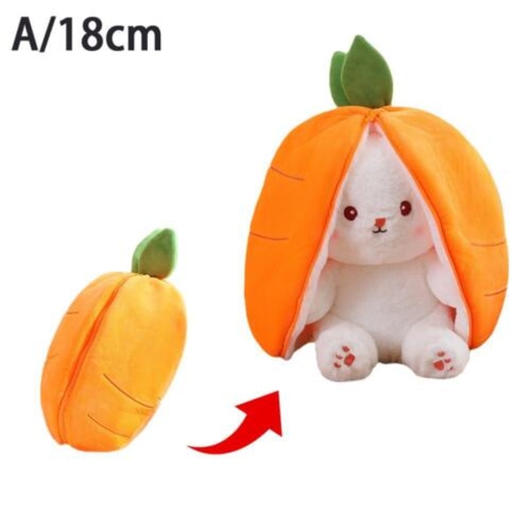 Transformerbar jordbærgulrotkanin Plysjleketøy Fylt kanin Z X Carrot 18cm