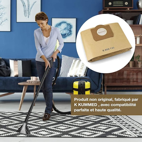 10 kpl pölynimuripusseja Karcher 6.959-130.0 -suodattimille A 2201/2204/2504[ZHE]