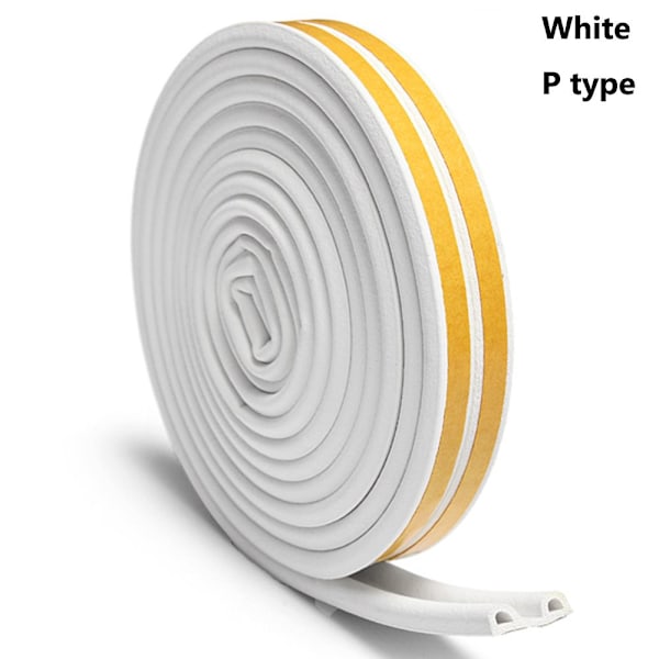 5 / 10m Tetningslist Vinduer Dør Utvidbar Vinduet Lukk HVIT 10M P Hvit White White 10m-P