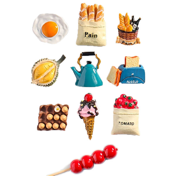 Sarjakuva Jääkaappimagneettisetti - 3D-koristeelliset tarrat keittiöön ja kodin sisustukseen[ZHE] breakfast