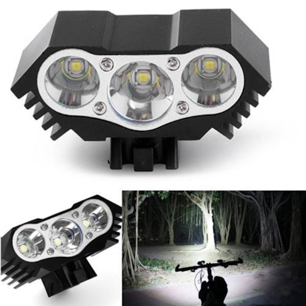 Stark cykellampa för mountainbike, strålkastare, tillbehör, USB-laddningsbar cykellampa för nattkörning utomhus