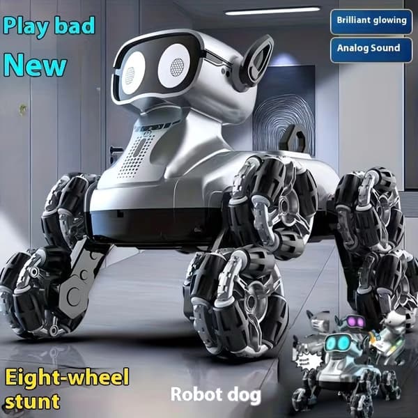 Smart robothund stuntleksak med gest- och fjärrkontroll för barn 2.4g RC Gesture