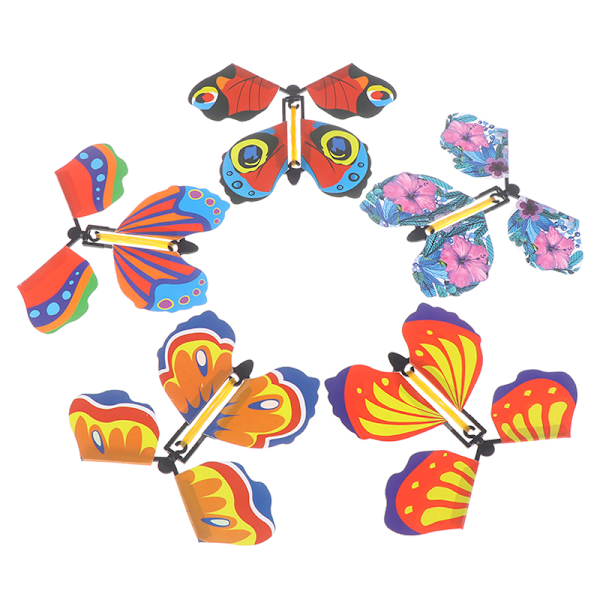 10 x Magic Butterfly Flyvende Butterfly med Kort Legetøj med Tom as the picture