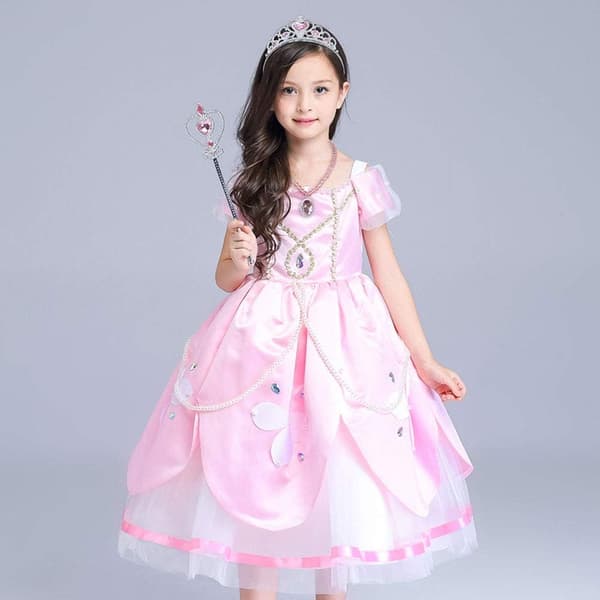 Prinsesse Elsa Kostume Tilbehørssæt til Børn, Inkluderer Fletning, Tiara, Handsker og W 9pcs - pink (braids)