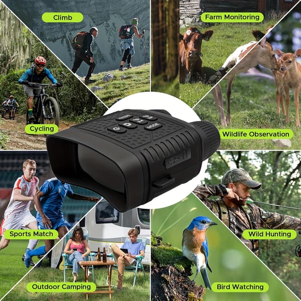 2.5K Nattesynskikkert med Infrarød – 30MP Sensor, 3\" Skærm, 6X Zoom, USB-opladning Black