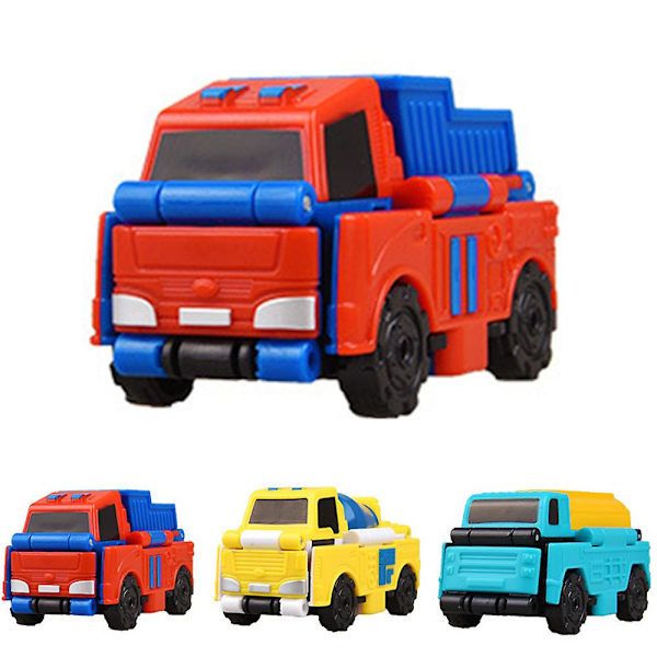 3st Barn Flip Toy Transforming Cars Leksaker Set, 6 stilar Billeksaker med stadstema för pojkar och flickor Jul påsk Födelsedagspresenter[HK]