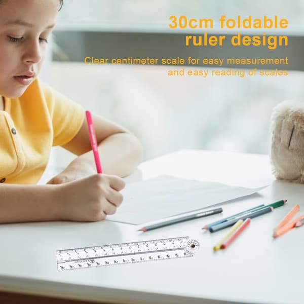 3-pack Foldable Rulers, School Supplies Ruler Foldable Transparent Straight Ruler Bendable Geometric Ruler Flexible Plastic Ruler For School Children