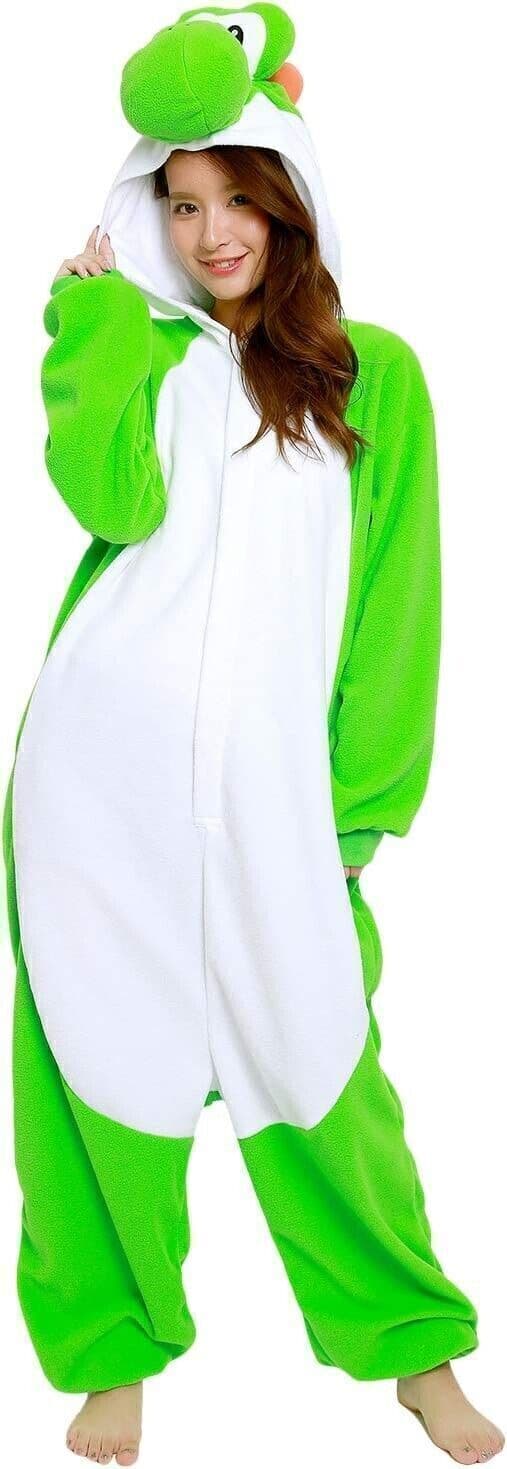 SAZAC Fleece Kostym Super Mario Yoshi Kigurumi Cosplay Julklappar ^-FF- L