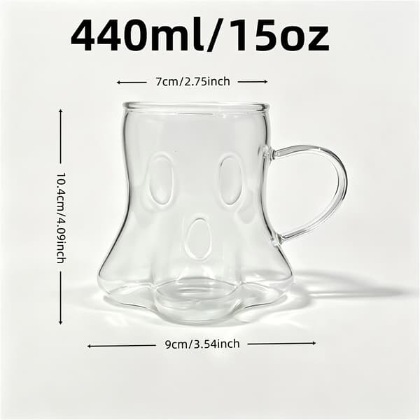 Halloween Spøkelsesglass med Håndtak, Gjenbrukbare Drikkeglass til Feriefester 2pcs