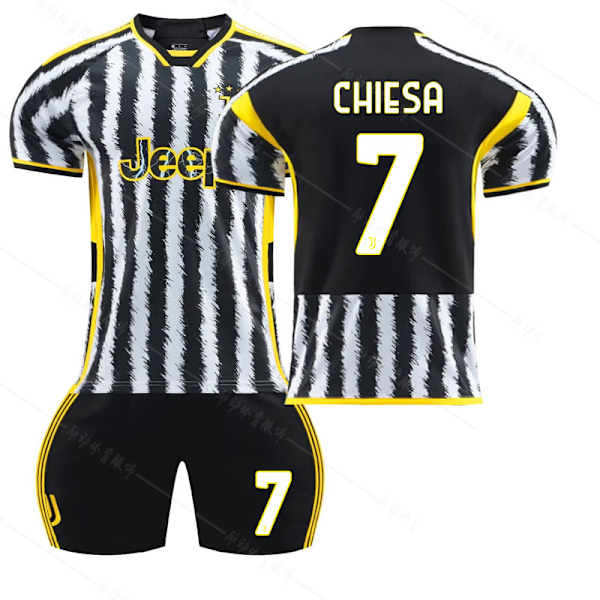 Juventus 23/24 Hjemmefodboldtrøje Sæt 7 CHIESA 7 CHIESA #2XL