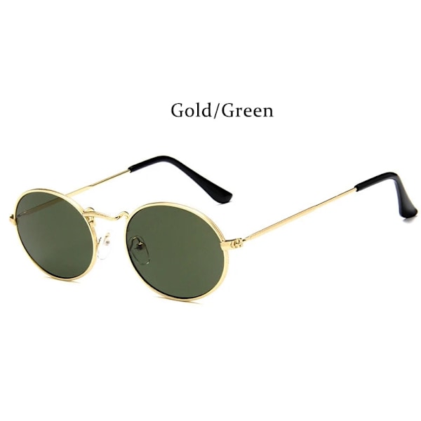 RBRARE Uusi Saapuminen Naisten Aurinkolasit Retro Metalliset Soikeat Aurinkolasit Miesten Candy Color Läpinäkyvät Aurinkolasit Vintage Aurinkolasit GoldDarkGreen GoldDarkGreen As picture
