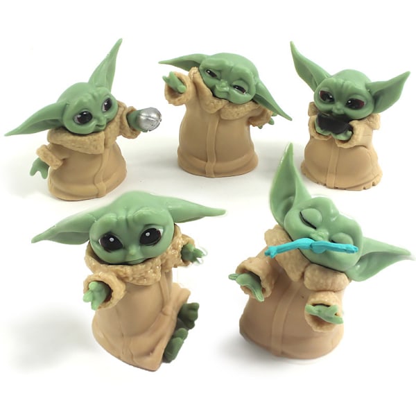 5 stk/ sæt Baby Yoda Grogu Mandalorian actionfigur legetøj 5 models