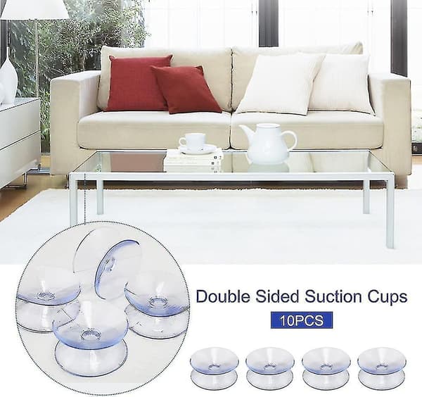 10 Pcs Double-Sided Suction Cups Non-Slip Double-Sided Suction Cups Transparent Table Spacers For Glass Tops 35MM