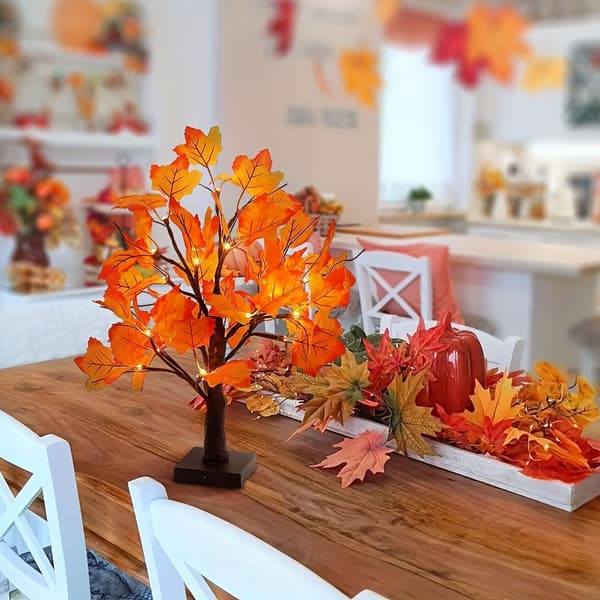 LED Ahorn Træ Dekorative Lys til Efterår Thanksgiving Hjem Bordplade Indretning Maple Tree