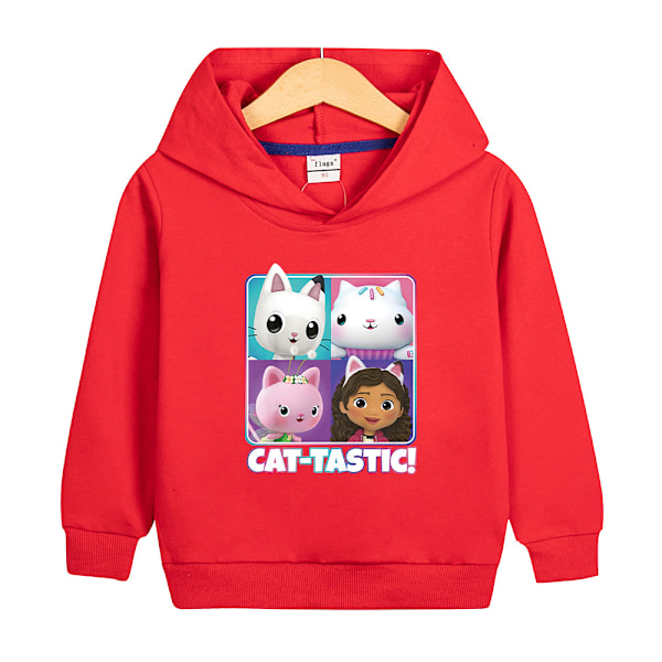 Hoodies Gabby's Dollhouse Pullover Jacka Kappa Present Röd Red 110cm