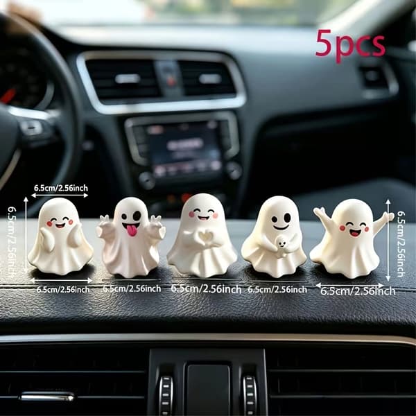 Halloween-figursett – Søt mini PVC-dekor til skrivebord, bord og fest
