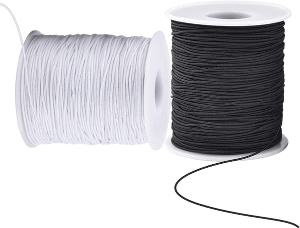 Elastisk tråd til armbånd, 2 ruller 1mm 100m Robust Armbåndstråd, Strækbar Elastisk tråd til Smykkefremstilling, Halskæder, Perler