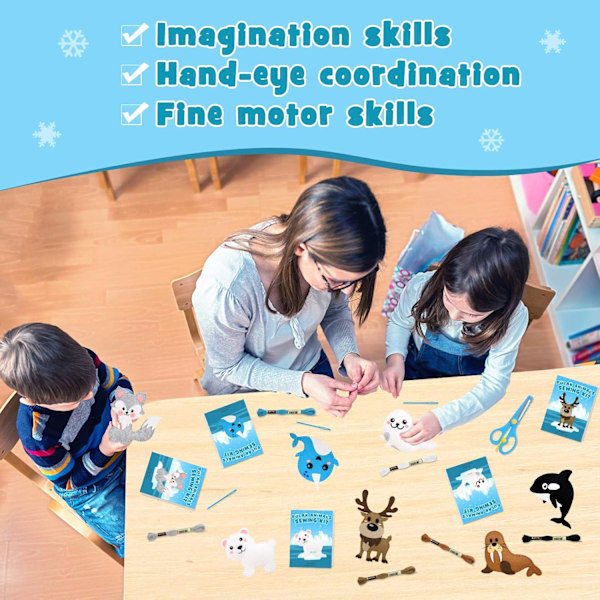 Syset för barn med djurtema, Filt-djur DIY, Plysch-pysselset för nybörjare, Roliga pedagogiska presenter till pojkar och flickor