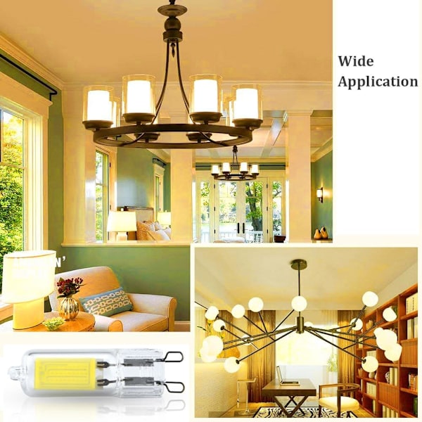 5-pakke 2W G9-kapsel COB LED-pærer 220V 200 Lumen 10W-20W Halogenpære tilsvarende til Kronljus Bordlampe Vegglampe Varmt Hvit 3000K