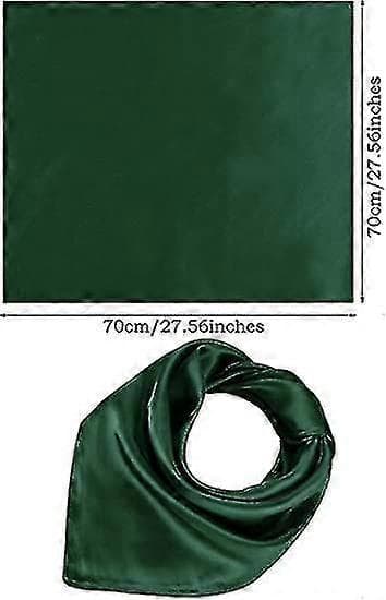 Dammode Myk Stor Sateng Firkantet Chiffong Polyester Skjerfsett Hode Hals Multifunksjonell Ensfarget Tilgjengelig-lingling Green