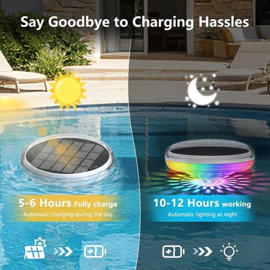 Solar Powered Floating Pool Lights (2-Pack) – With Remote Control, 12 Light Modes & Timer – IP67 Waterproof for Above-Ground & In-Ground Pools, Party
