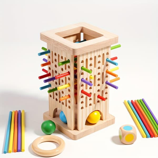 Træpindepuslespil til familiesjov og hjerneudvikling New Pull Stick Toy