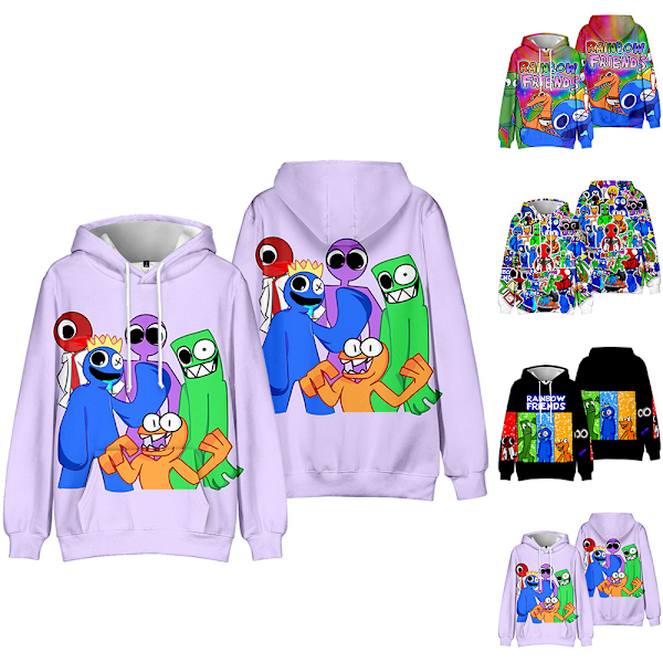Roblox Rainbow Friends Barn Tøj Vinter Hoodie Trøje D D 130cm