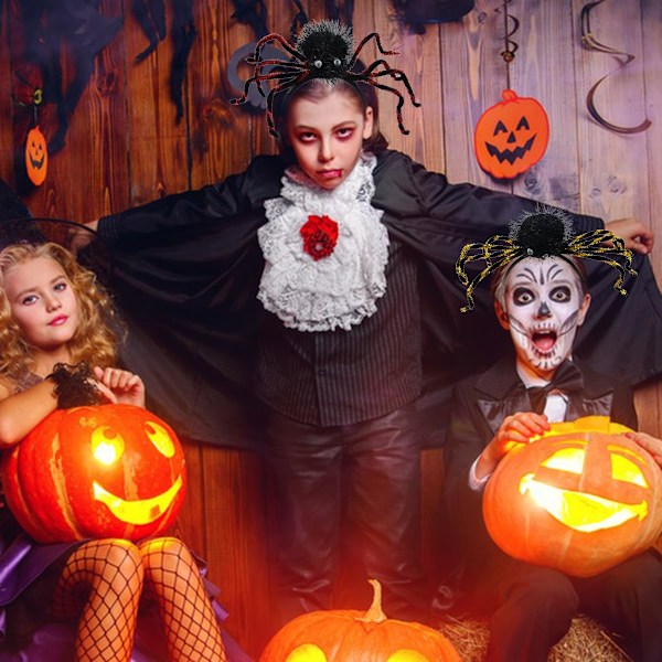 Halloween Hodebånd Søt Edderkopp Hårbånd Halloween Edderkopp Hårtilbehør for Kvinner Jenter Cosplay Sminke Kostyme Dekorasjon Fest Fotorekvisitter, Svart Black