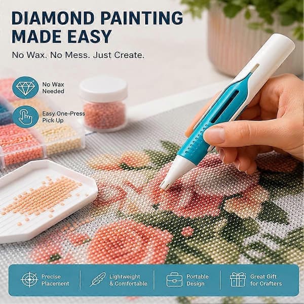 Automatic Diamond Painting Bead Dispenser for 2.8mm Round Drills Craft Accessory Kit No Wax Required