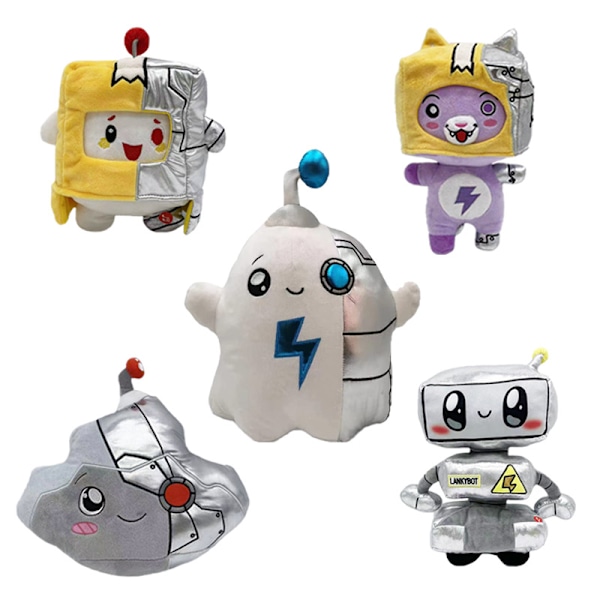 Lankybox plysch mekanisk leksak med LED Chunky Shark Boxy Robot Do