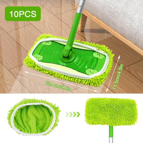 10-pakning gjenbrukbare mikrofibergulvputer kompatible med Swiffer Sweeper[ZHE]