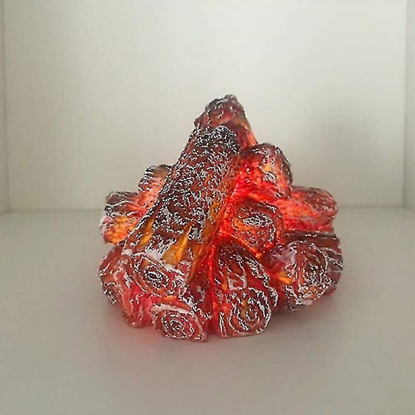 Kryc--Flammeløs Peislys, Kunstig LED med Realistisk Treflamme, Fo...