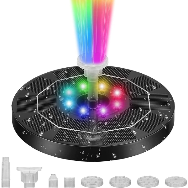 Solcellsfontän Solcellsfontän Vattenfontän LED / Vattenpump - WELLNGS black