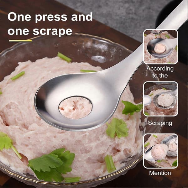 2/3 pcs Stainless Steel Meatball Spoon, Cactus Peeler for Home Kitchen, Easy to Clean, Dishwasher Safe, Efficient Manual Peeling Gadget with Handle