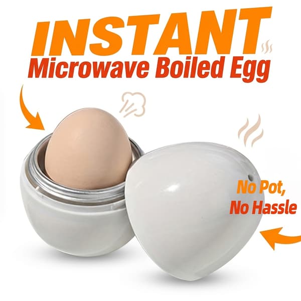 Mikrobølgeovn Eggekoker Matkvalitets Aluminium Eggformet Dampkoker Bærbar 1pc White