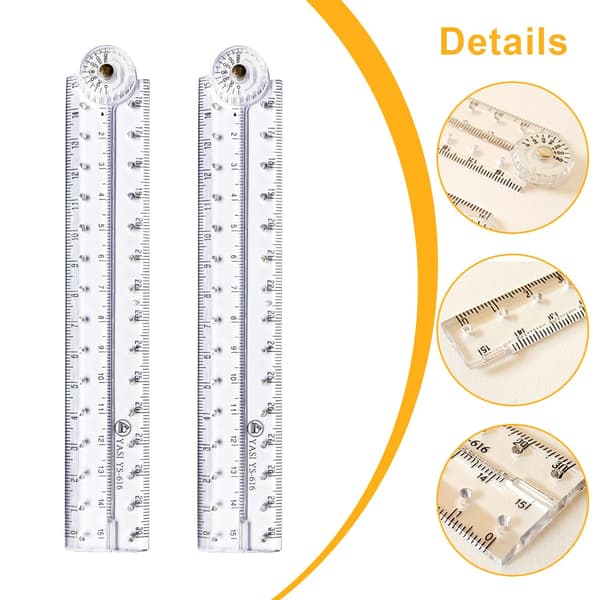 3-pack Foldable Rulers, School Supplies Ruler Foldable Transparent Straight Ruler Bendable Geometric Ruler Flexible Plastic Ruler For School Children