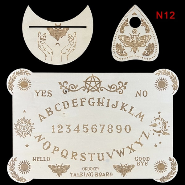 Puun kaiverrettu Ouija Boa - Perfet - ennustuspöytä 12