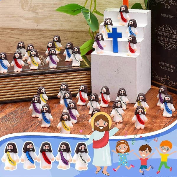 Mini Jesus Figurer Bulk Set - Jesus Älskar Dig Religiösa Leksaker[ZHE] 100PCS