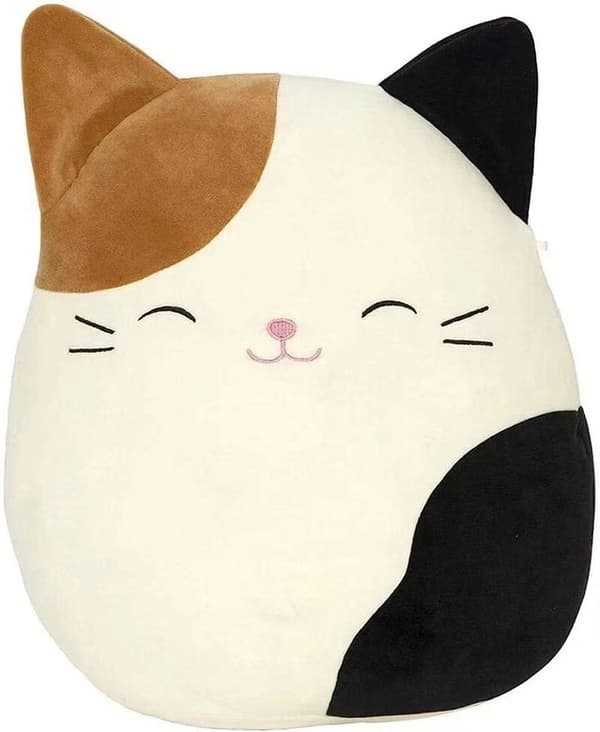 Brun og sort kat Squishmallow plysdyr 30 cm fyldt pude