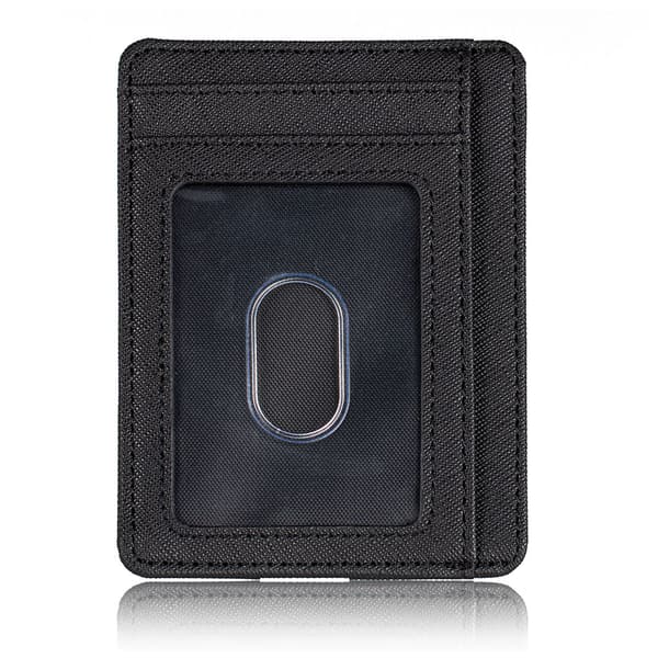 Slank lommebok foran Kredittkortholder RFID-blokkering Rommer opptil 8 Cross Pattern Black 0.03