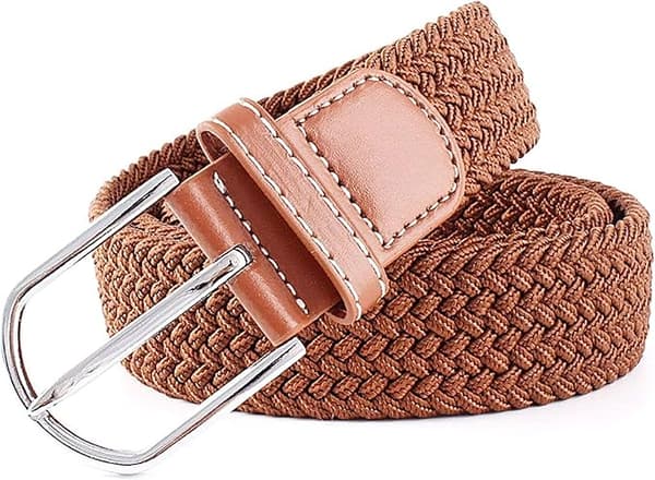 2-pak Dame Stretch Canvas Flettet Bælte - Damebælter til Jeans, One Size
