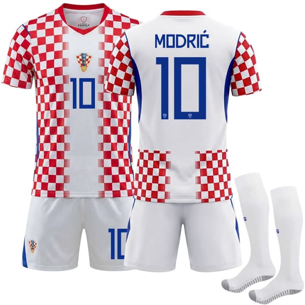 VM 2026 Kroatien Hemmefotbollströja Set Nr. 10 Modrić Hemmefotbollströja Home 28
