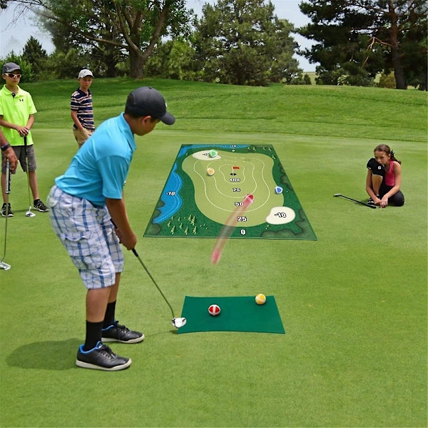 Chipping Golfmatta med Chip Golfbollar Set Matta Inomhus Utomhus Kastspel För