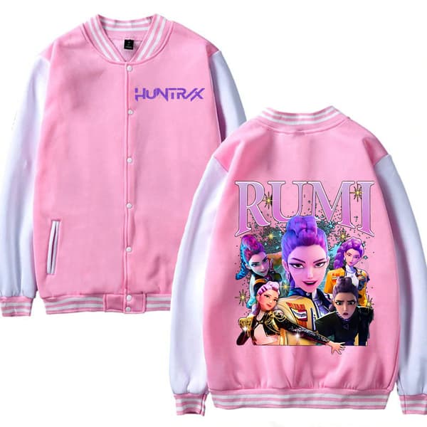 KPop Demon Hunters Kids Rosa Baseballjacka – Höst Vinterkappa för Flickor pink 7 150