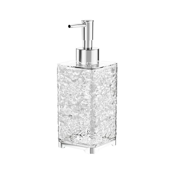 Klar diamantglas sæbedispenser 2 stk, lotionflaske med pumpe i rustfrit stål til køkken badeværelse, genanvendelig håndvaskbeholder