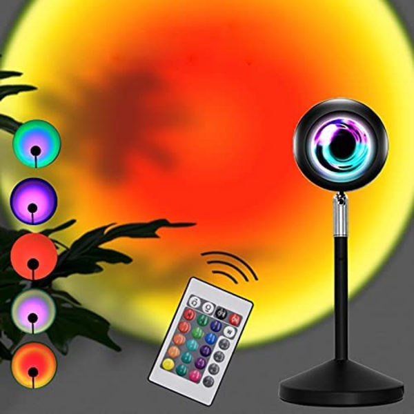 Bordslampa \"Sunset\" med 16 RGB-färger fjärrkontroll Svart