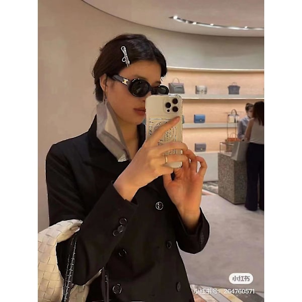 Højkvalitets Celinn Selin Internetkendt Arc De Triomphe Solbriller Gyldent Logo Oval Solbrille /BL Amber