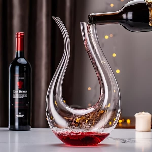 Vinkaraff i U-formad kristall för att förbättra smak och arom U-Shaped Carafe