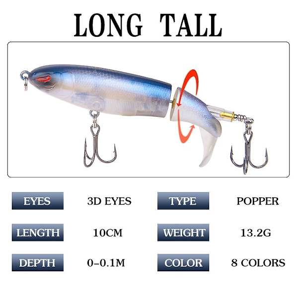 3 kpl 10 cm 13 g Minnow-uistin Rotaläpyskä Pintauima Crankbait Tekoinen Kovapää